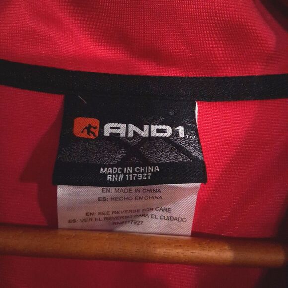 AND1 RED & BLACK BASKETBALL WARM-UP JACKET - FULL ZIPPER - MEN'S XL - Picture 10 of 16